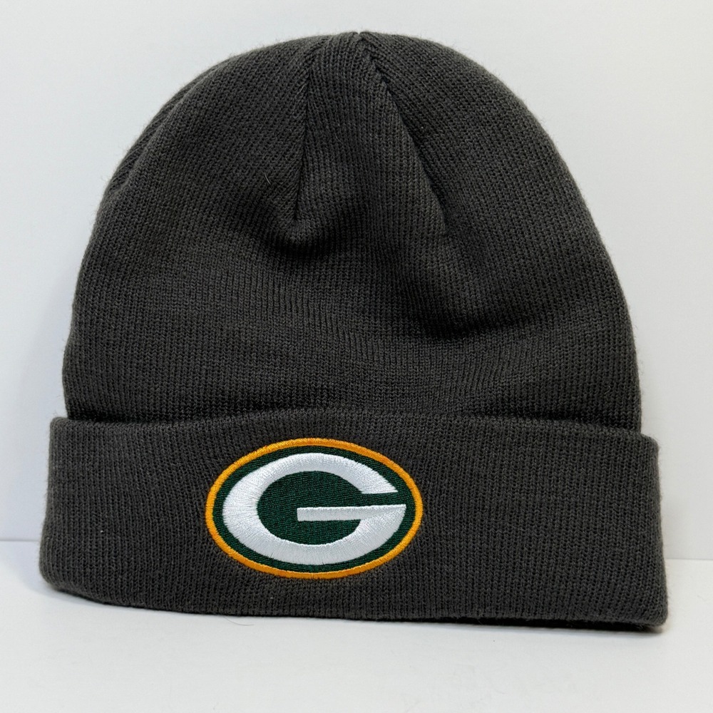 Green Bay Packers Beanie NFL Team Apparel Men OSFA Gray Sporty Gorpcore Game Day